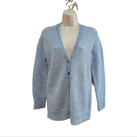 J. Crew Mohair Cardigan Sweater Light Blue Women's Size XS - Picture 3 of 8